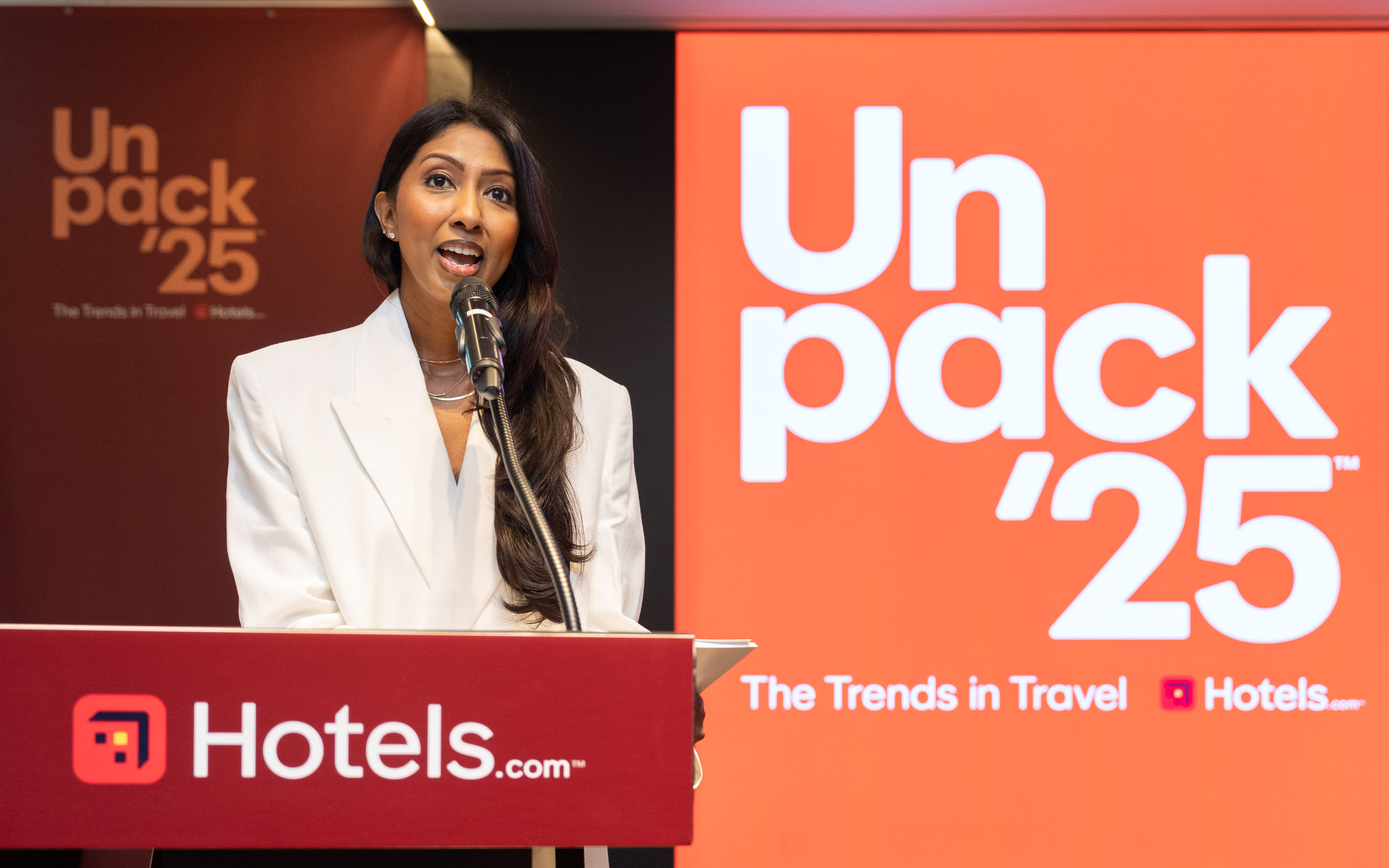 ▲ 익스피디아 그룹 라비니아 라자람(Lavinia Rajaram) 발표 현장(사진 제공: 호텔스닷컴)