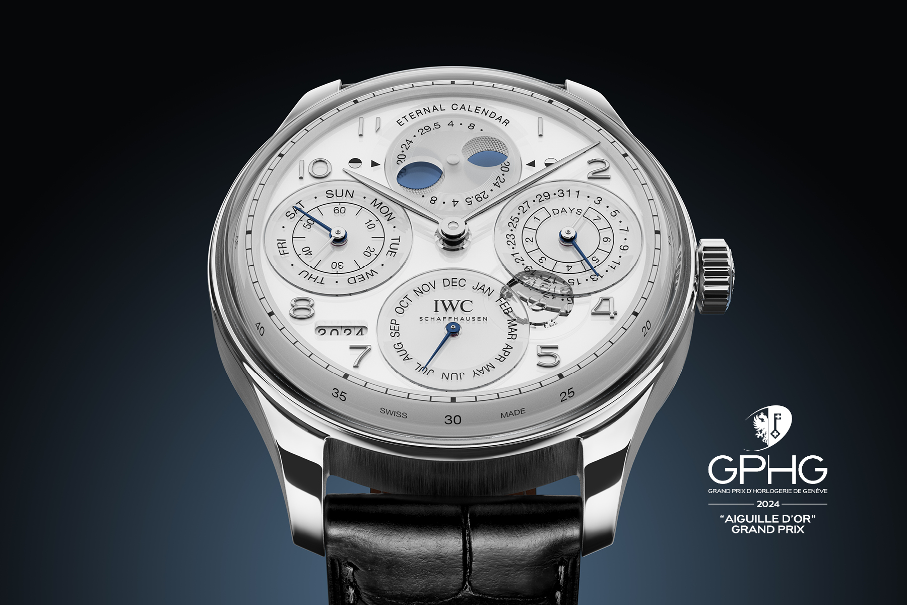 IWC 포르투기저 이터널 캘린더, 2024 제네바 시계 그랑프리 대상 ‘에귀유 도르(Aiguille d’Or)’ 수상