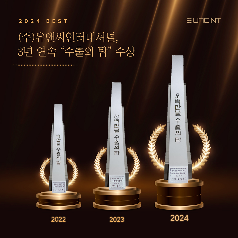 유앤씨인터내셔널이 500만 불 수출의 탑을 수상했다./사진제공=유앤씨인터내셔널