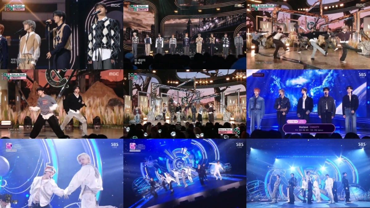 크래비티, 신보 ‘나우 오어 네버’로 물들인 음악방송…청춘 향해 달리는 포인트 안무 눈길