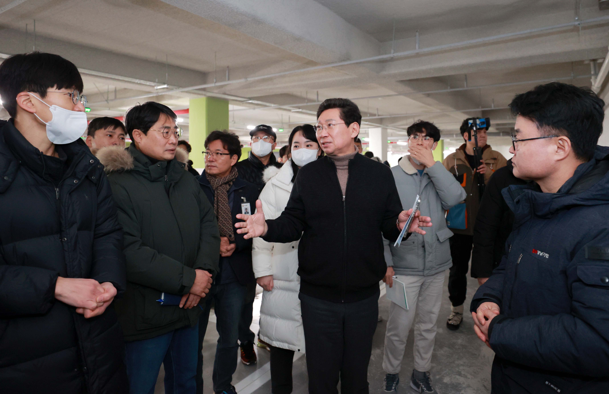 누수가 지적된 지하 주차장 건설 현장