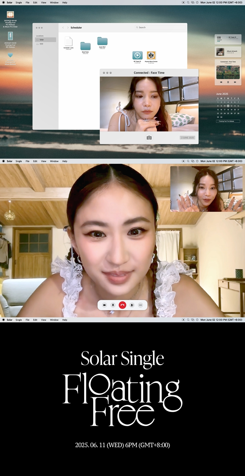 솔라, 중국어 싱글 'Floating Free' 페이스 타임 영상 공개…9m88과 협업