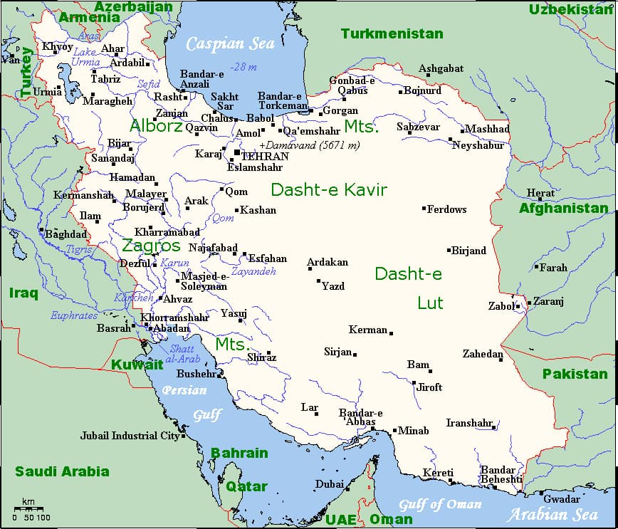 자료: 이란과 주변국들, 출처: 위키피디아