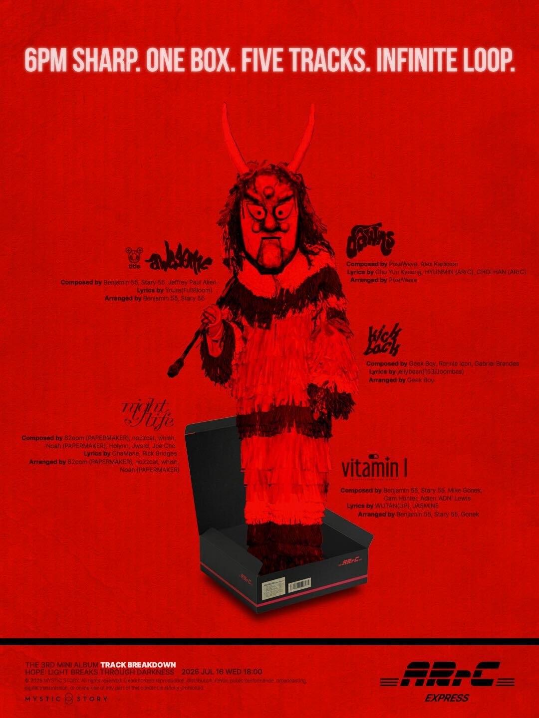 아크, 미니 3집 ‘HOPE’ 트랙리스트 공개! 타이틀곡은 'awesome’