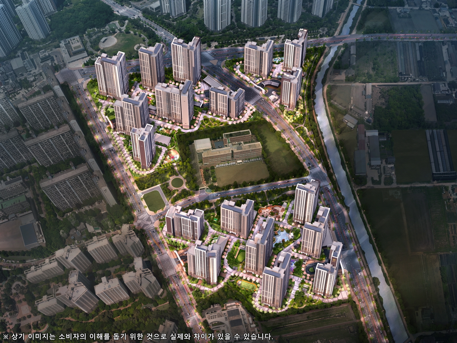 해링턴 플레이스 풍무 전체 조감도