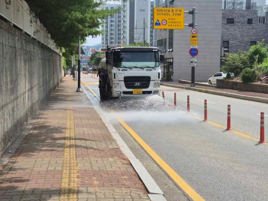 살수작업 현장사진
