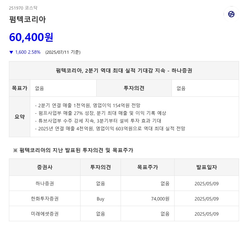 펌텍코리아, '최대 실적' 기대감...이런 종목 매일 '콕' 짚어준다.