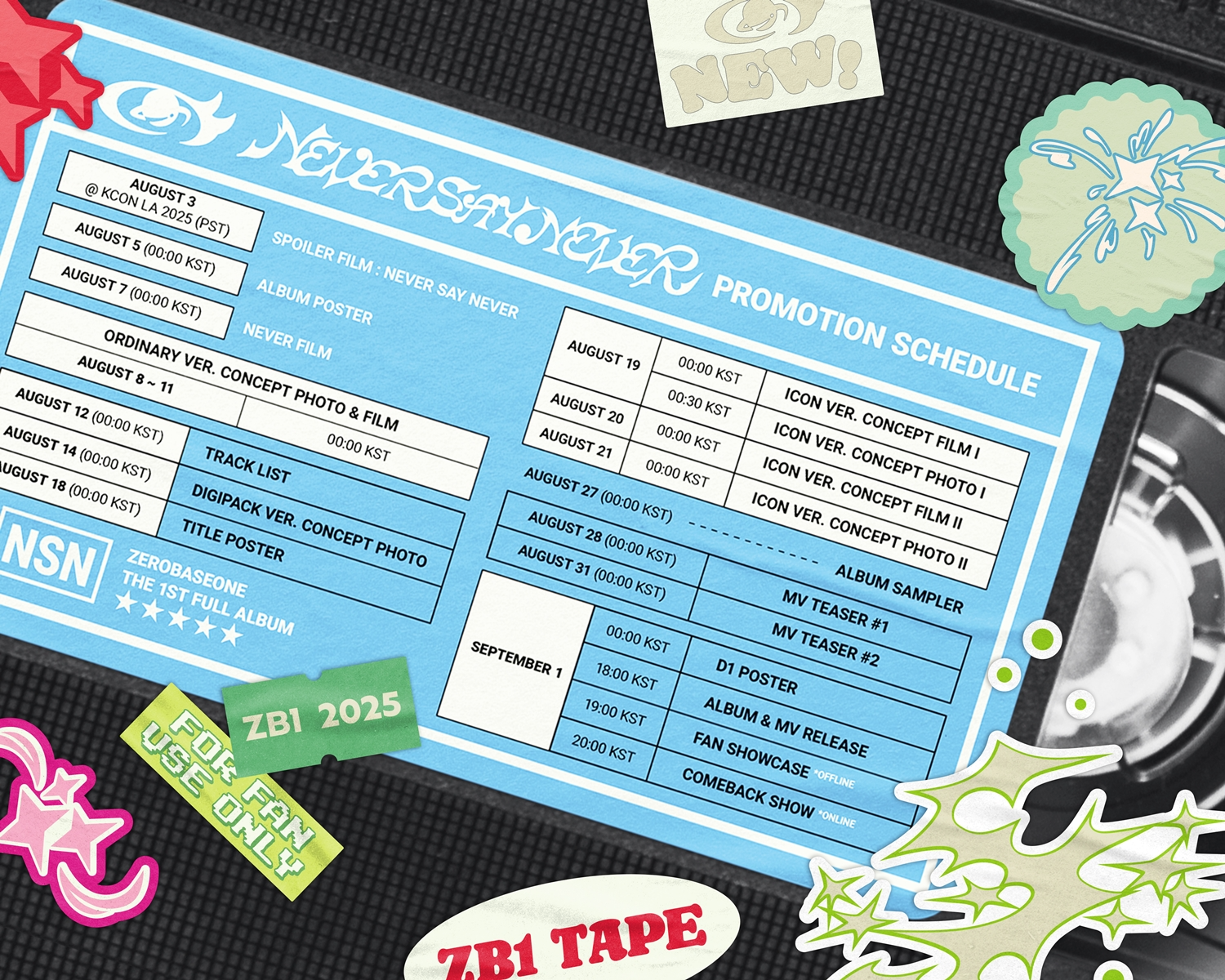 제로베이스원, 정규 1집 'NEVER SAY NEVER' 스케줄러 공개…본격 컴백 카운트다운 돌입