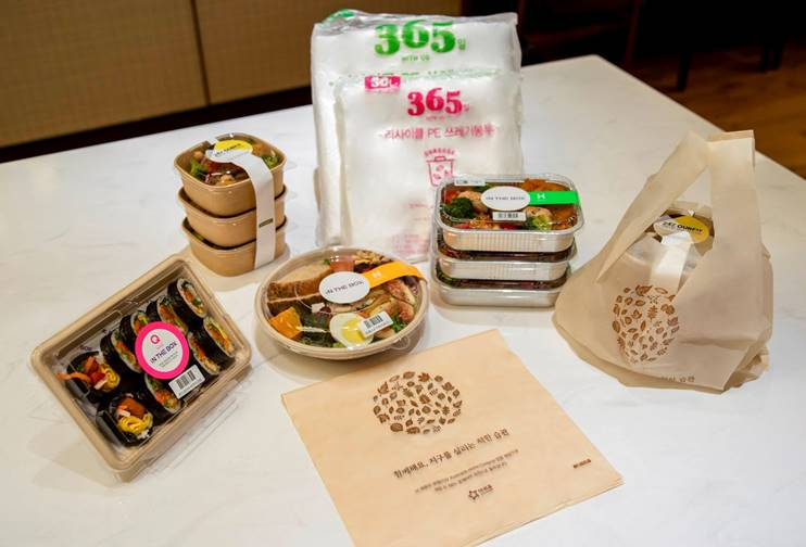 자연생분해성 쇼핑봉투와 리사이클PE 쓰레기봉투