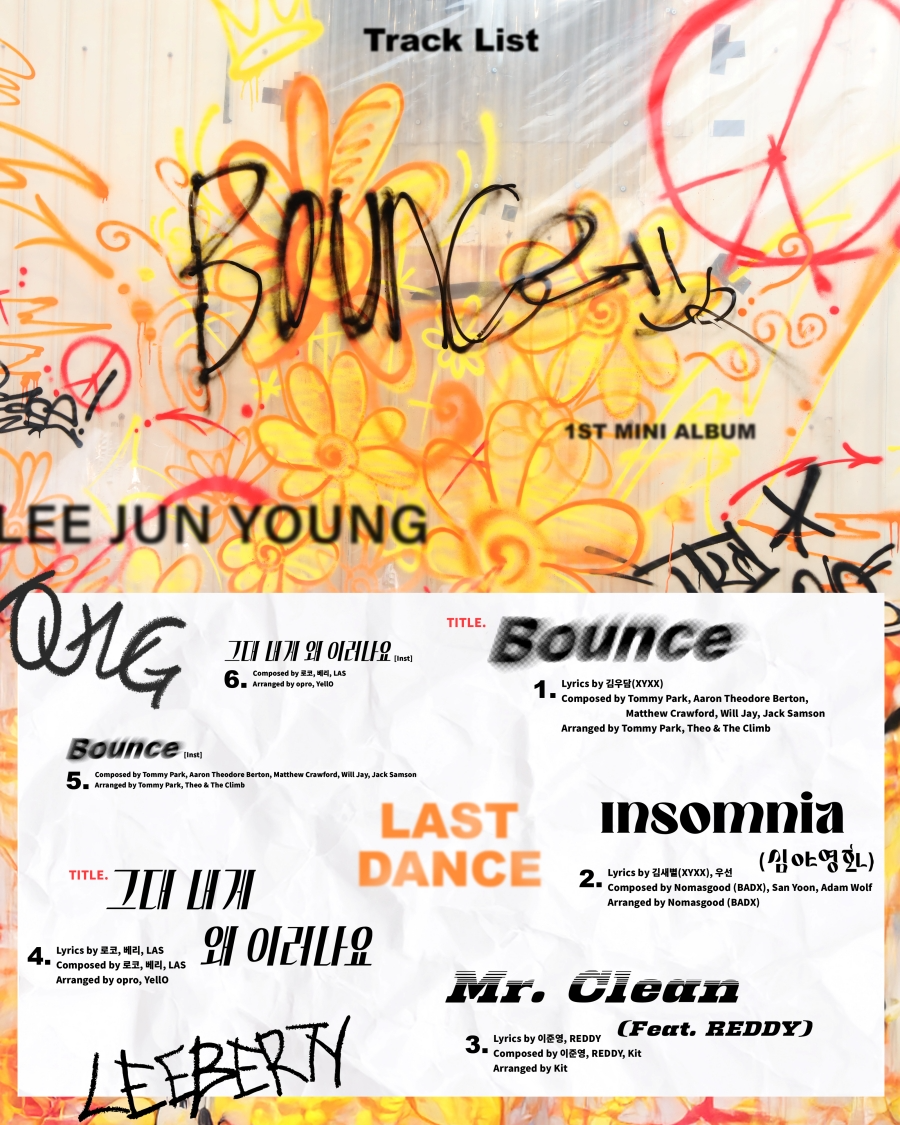 이준영, 신보 트랙리스트 공개…더블 타이틀곡 'Bounce'·'그대 내게 왜 이러나요' 확정