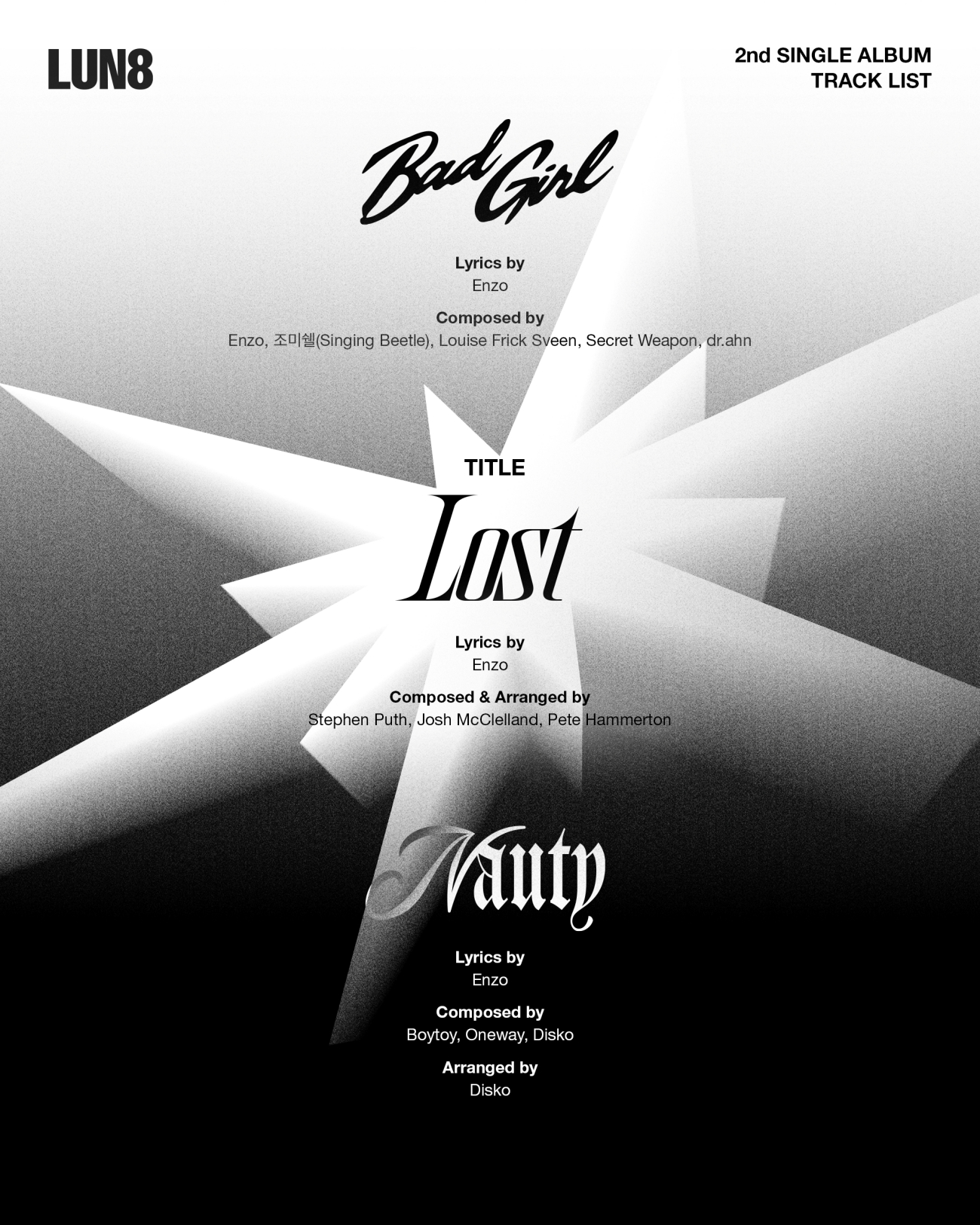 루네이트, 싱글 2집 타이틀곡은 ‘Lost’…‘찰리 푸스 동생’ 스테판 푸스 작곡 참여