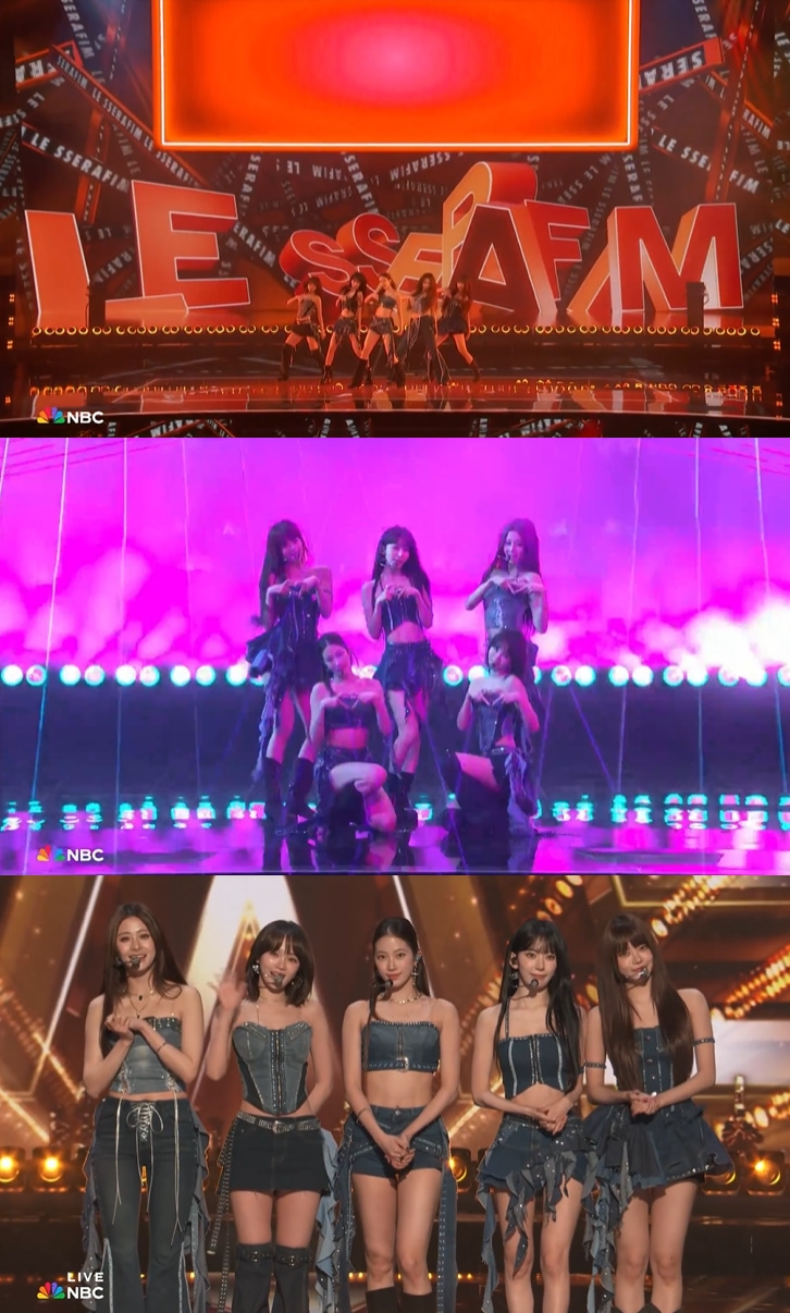 르세라핌, 미국 시청자 홀렸다…‘아메리카 갓 탤런트’ 관객과 패널들 열광한 공연