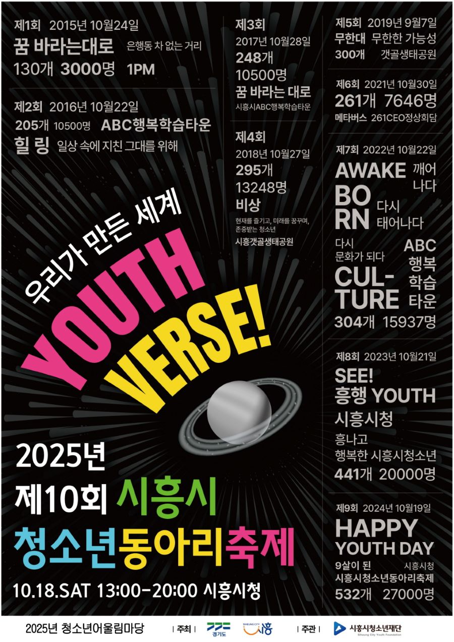 시흥시, 공연·체험·e-스포츠까지...전국 최대 청소년동아리축제 10월 18일개최