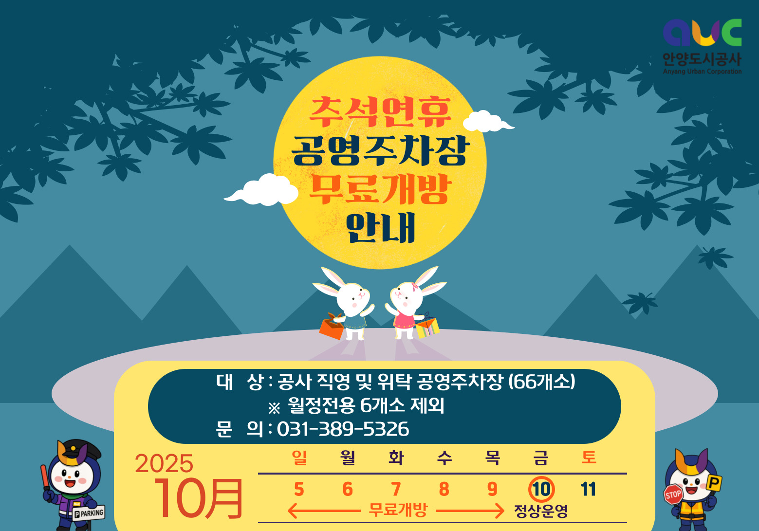 추석연휴 유료 공영주차장 66곳을 무료 개방