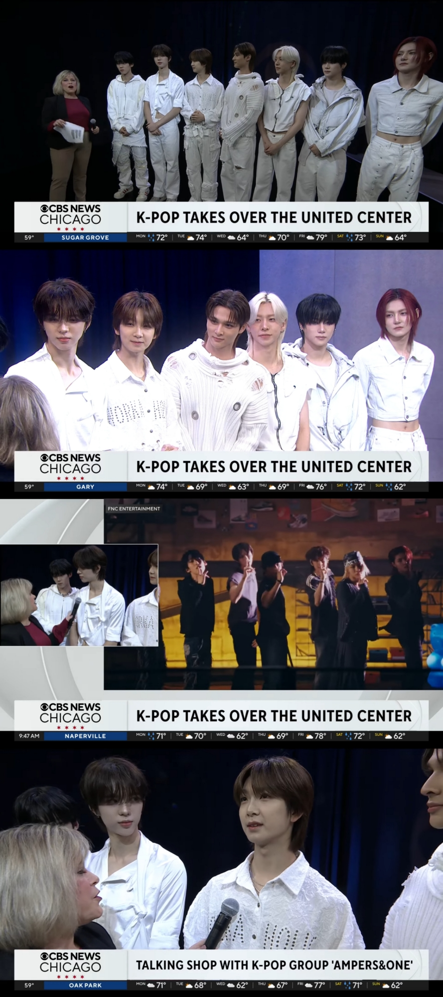 앰퍼샌드원, 美 CBS 뉴스 시카고 출연…“가장 핫한 K팝 그룹 중 하나” 소개