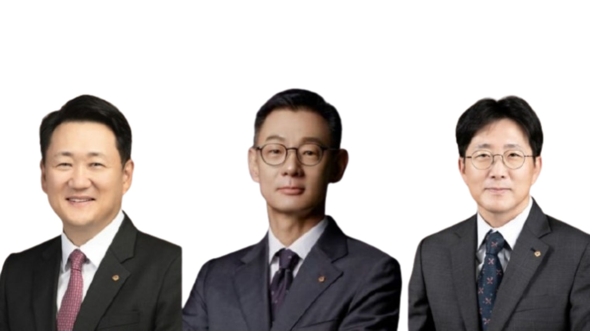 사진 왼쪽부터 (주)한화 건설부문 김우석 대표이사, 한화세미텍 김재현 대표이사, 한화임팩트 사업부문 양기원 대표이사. /사진=한화그룹
