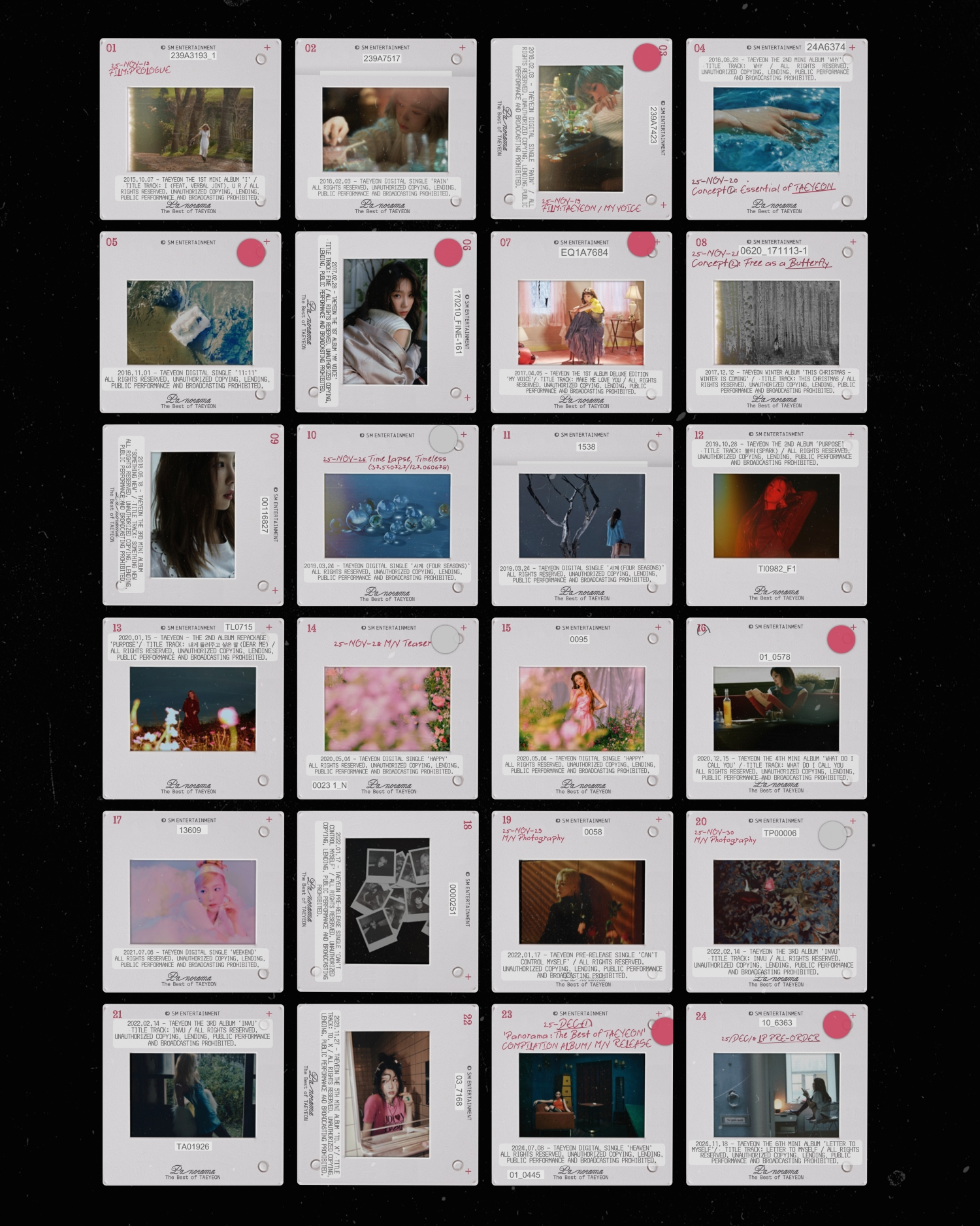 태연, 첫 컴필레이션 앨범 ‘Panorama' 스케줄 필름 공개…‘믿듣탱’의 10년 파노라마