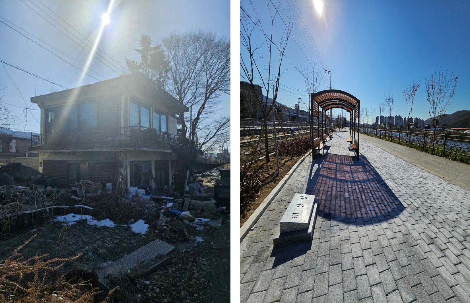 수변공간(오른쪽)으로 재탄생한 세심정 주변의 모습