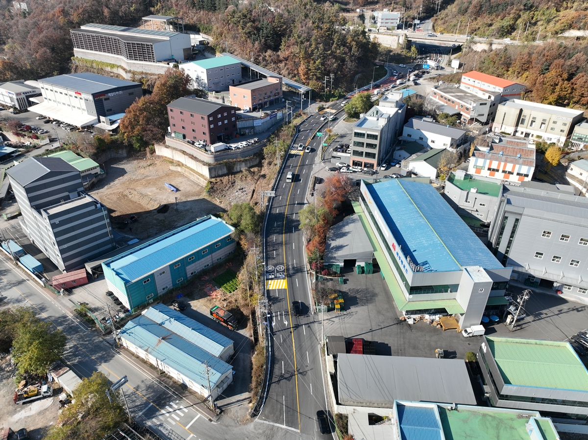 직동삼거리~삼동 우남퍼스트빌 도로 재포장 공사 완료
