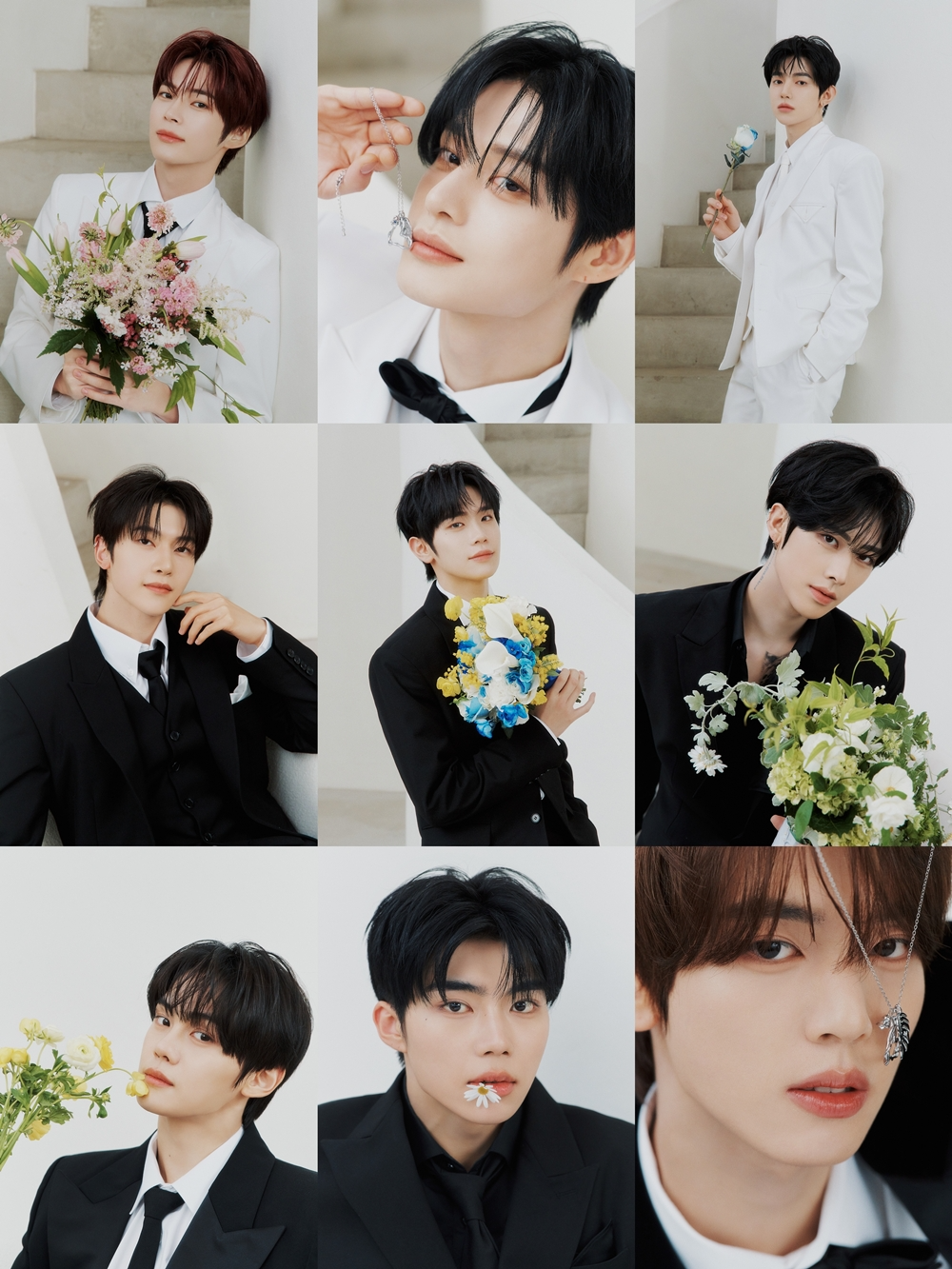 제로베이스원, 'RE-FLOW' 콘셉트 포토 공개…클래식한 슈트핏