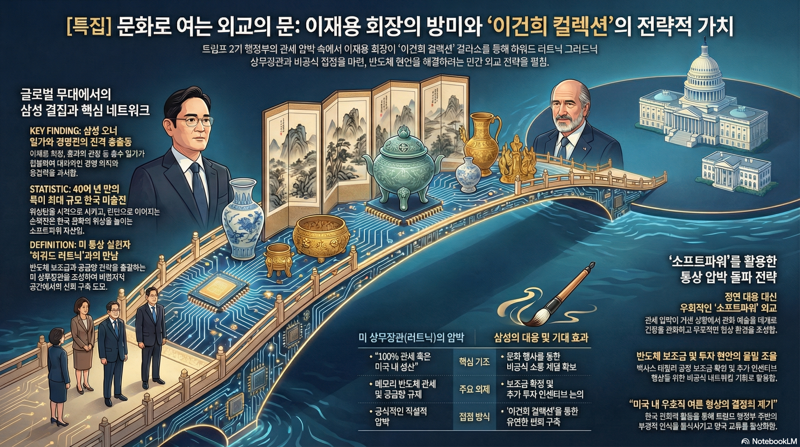 이재용 회장 방미 ... '이건희 컬렉션' 갈라쇼서 러트닉과 조우