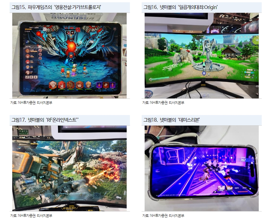 지스타2023서 넷마블 신규 게임 시연 영상 갈무리(자료=NH투자증권)