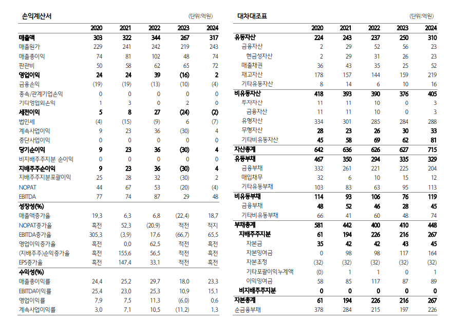 자료=그린광학 재무 상태표 갈무리