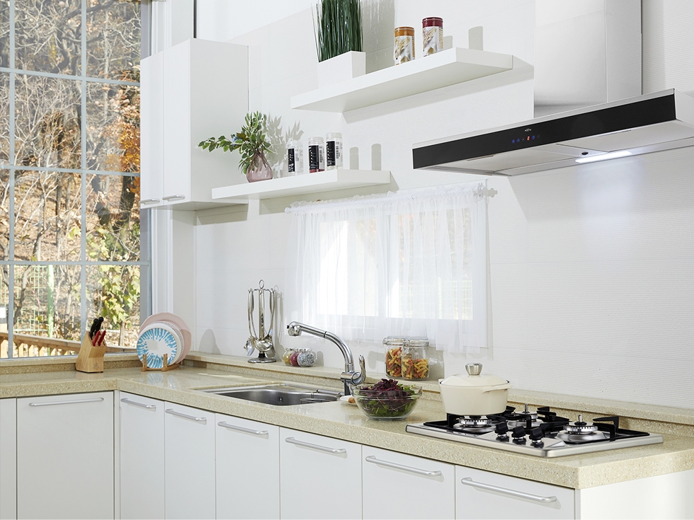 하츠 레인지후드 제품이 설치된 주방.(사진=하츠 제공)